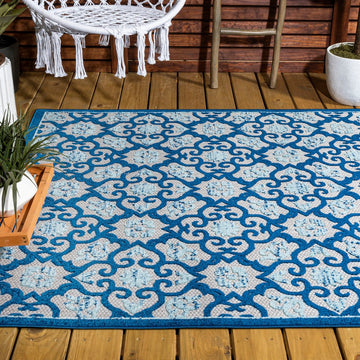 Gallia Tile Trellis High-low Indoor/outdoor Area Rug